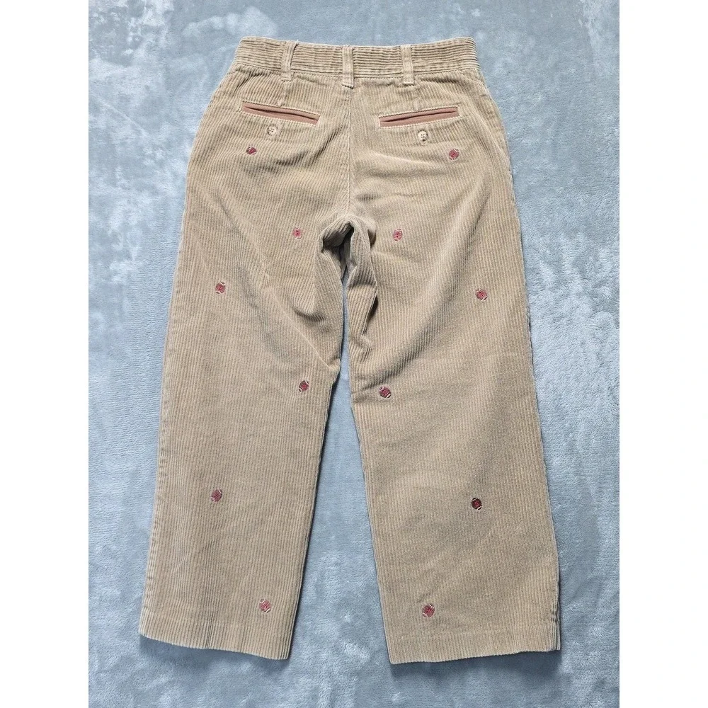 Vintage T.F. Laurence Boys Corduroy Pants Embroidered Footballs 20x18 Please See